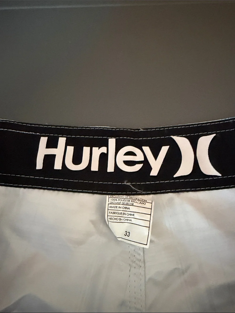 Men’s Blue Hurley Board Shorts with Blue Plaid - size 33